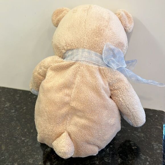 Baby Gund Nursery Blue Bear Tan Teddy Plush Toy Lovey Stitched Belly Paws - Picture 4 of 8
